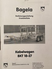#38/26 Bagela BKT 18-27 Bedienungsanleitung service operation manual