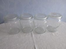 4 Einmach Gläser 1 L mit Deckel, Einkochgläser, Weckgläser, Rex Massivrandglas