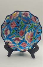 Longwy Frankreich Keramik Schale Emailen Handbemalt Vintage TOP 