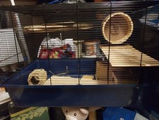 Mega Hamsterkäfig Mäusekäfig Nagerkäfig 100 x 54 x 61 cm schwarz mit Zubehör