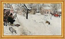 Open-Air Painter. Winter-Motif from Asögatan Carl Larsson B A3 00979 Gerahmt