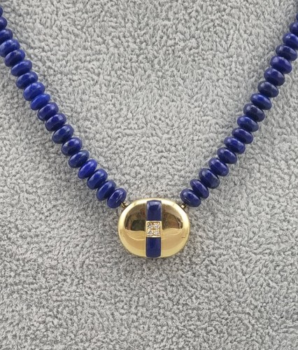 Lapislazuli halskette 18kt - halskette,