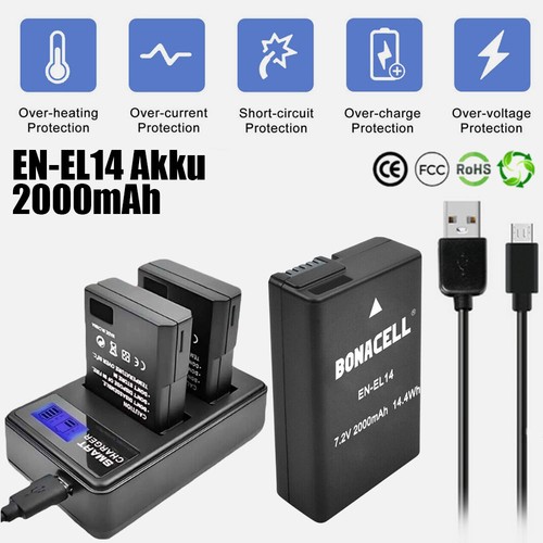 El14 el14a akku lcd - en-el14, &