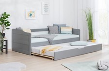 ANGEBOT Massivholz Sofabett Funktionsbett "Melinda" B-WARE Kiefer Hell Grau