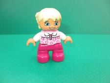 Lego Duplo Figur Kind Mädchen blonde Haare Zöpfe (250823P)