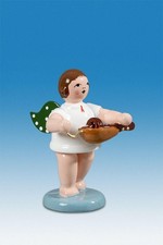 Engelmusikant Engel mit Drehleier ohne  Krone Höhe ca 6 cm NEU Erzgebirge Holz