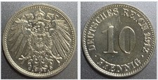 Kaiserreich 10 Pfennig Stück 1912 A Deutsches Reich Reichsadler alte Münze