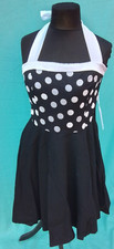 Handmade Rockabilly Kleid Schwarz - Weiß Dots Gr. S/M *Rockabella Style* Punkte