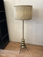 Klassische DDR Stehlampe Messing im Stil des Art Déco dreiflammig VEB WURZEN