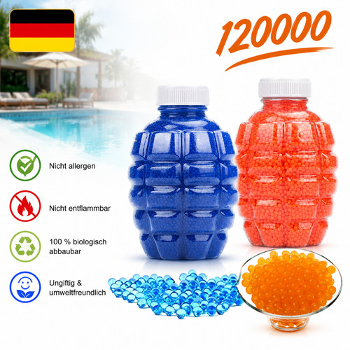 Gelperlen blau orange - gelperlen, mm