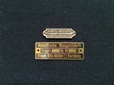 Bernburg Anhalt 2 Firmenschilder - A. Jenssen und F. Müller, Messing, gebraucht.