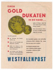 Westfalenpost Werbeblatt Golddukaten Leser werben Gutschein Bestellschein 1960er