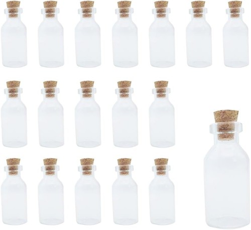 Mini glas wunschflaschen - 20, mini-glas-wunschflaschen
