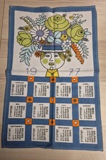 1977 Kalender Wischtuch DDR,  gut erhalten , Malimo ××23××