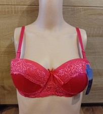 Pinker Bügel BH Satin Spitze