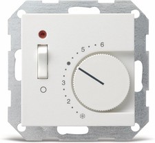 Gira 039203 Raumtemperatur-Regler mit Öffner und Kontroll-Lampe ST55, reinweiß-