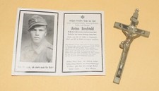 Militaria Kreuz Kruzifix Sterbekreuz Feldgeistlicher Sterbekarte Gebirgsjäger