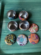 4x kleine Metalldosen , top