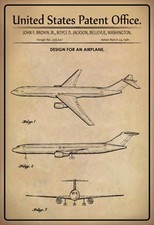 mrdeco Blechschild 30x40cm gewölbt Patent Entwurf für EIN Flugzeug 1981 Schild