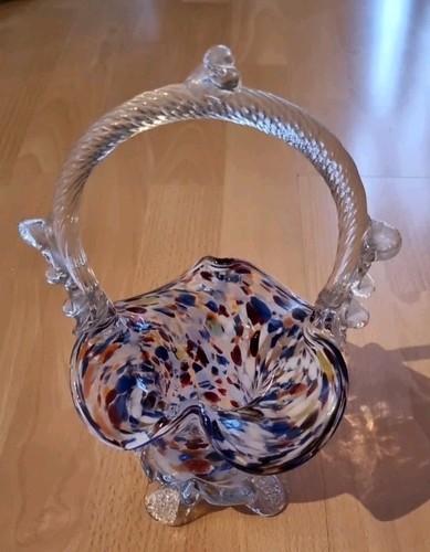 Glasschale mit henkel bunt - mit, henkel,