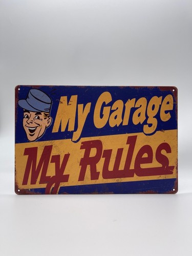 Blechschild garage rules - my, my