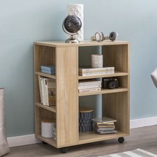 FineBuy Regal Sonoma Rollwagen 60x75x35 cm Regalwagen mit Rollen Beistelltisch