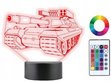 3D LED Nachtlampe Panzer mit Gravur & Fernbedienung