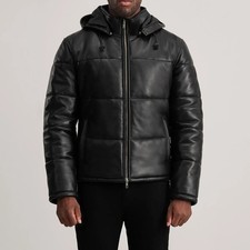Herren Daunenjacke Leder