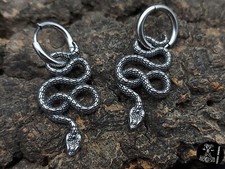 Ohrringe Schlange Cobra Schmuck Edelstahl Hängeohrringe Ohrstecker Massiv NEU