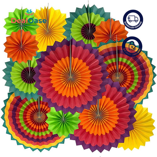 Papierfächer bunt stück - bunt,