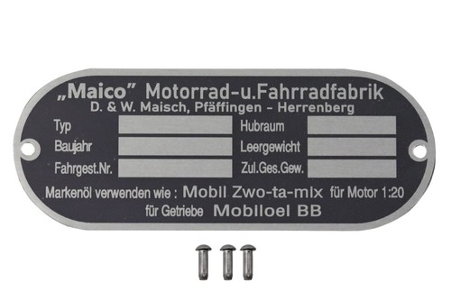 Typenschild maico motorrad - typenschild,