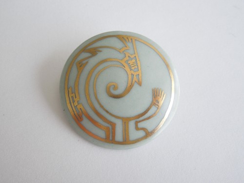 Vintage porzellan brosche - vintage,