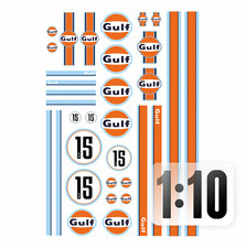 1:10 RC Car Aufkleber - Racing Oil Gulf USA #15 Gasoline Hoonigan LeMans Drifter