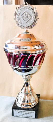 Pokal cup metall silber rot - pokal,