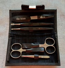 NAGELNESSESAIR Nagelset 6-teilig, Lederetui, Maniküre Pediküre, Nagelclipper