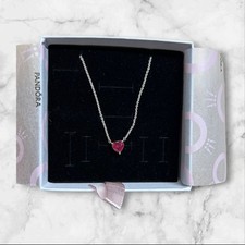 ✨ Pandora Kette mit rotem Herz | Neu & Originalverpackt | Silber