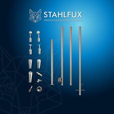 StahlFux Edelstahl Geländer Treppen Pfosten Boden-Seitenmontage Betonieren V2A