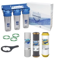 3 Stufen Ganzes Haus Wasseraufbereiter und Enthärtungsfilter Kit Salzfrei 1/2" BSP