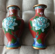2 Stück Cloisonne Vase -