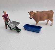 Figur + Kuh aus Schleich Farm World 41429 * Bäuerin*Tierpflegerin*Für Bauernhof