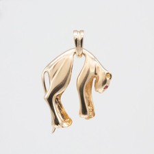 hängender Panther Anhänger in 585/14kt Gelbgold, 7,7g, H48. 83911