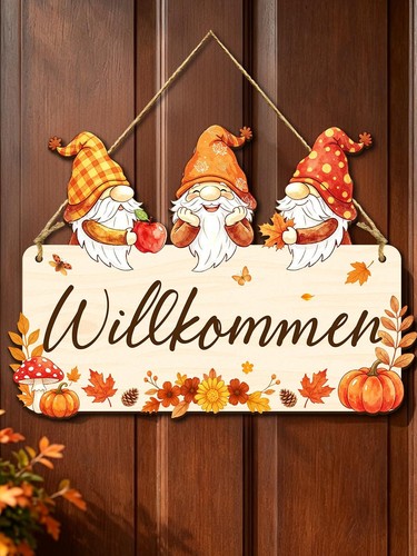 Herbstdeko türschild holz - herbstdeko,