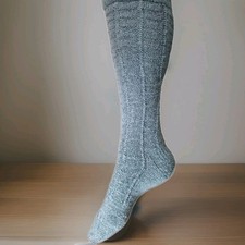 Trachtenstrümpfe Dunkelgrau Handgestrickt Größe 41/42  Kniebundstrümpfe