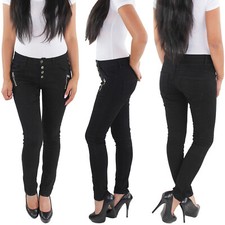 DAMEN RÖHRENJEANS HÜFTJEANS STRETCHJEANS HOSE JEANS GRAU SCHWARZ SKINNY SLIM FIT