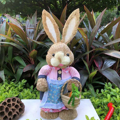 35cm geflochtener stroh hase - geflochtener, stroh-hase
