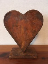 Deko Vase Blumenvase Edelrost verrostet Herzform Herz