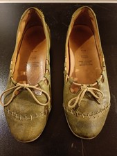 Think Ballerina grün, Gr. 39, pflanzlich gegerbtes Leder, 2 x getragen