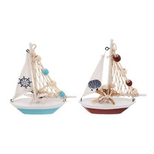 2X Tabletop Segelboot Figur