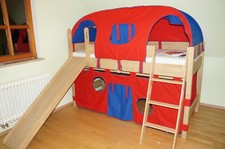 Paidi spielbett eiche massiv - spielbett,