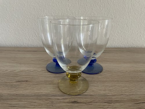 3er set vintage gläser bunte - gläser,